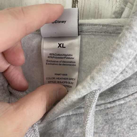 Disney Minnie Mouse Womens XL Embroidered Soft Hoodie Gray Heather - Picture 5 of 10